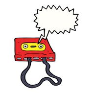 cartoon cassette tape with speech bubble N3