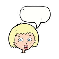 cartoon shocked expression with speech bubble N17
