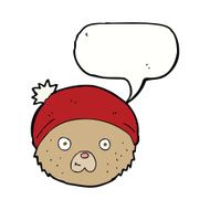cartoon teddy bear face with speech bubble N11