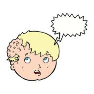 cartoon boy with ugly growth on head speech bubble N9