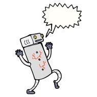 cartoon robot with speech bubble N163