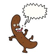 cartoon sausage with speech bubble N14