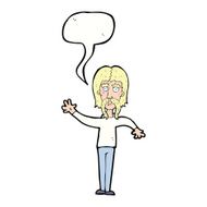 cartoon waving man with mustache speech bubble N9