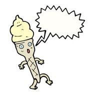 cartoon ice cream with speech bubble N5