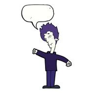 cartoon vampire man with speech bubble N101