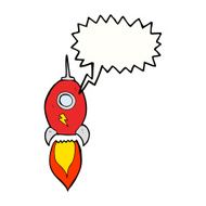 cartoon spaceship with speech bubble N28