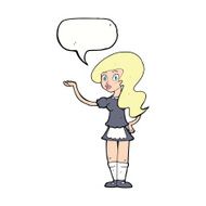 cartoon waitress with speech bubble N22