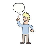 cartoon man with great new idea speech bubble N9