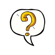 cartoon question mark with speech bubble