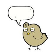 funny cartoon bird with speech bubble N117