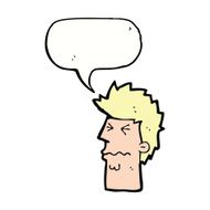 cartoon stressed out face with speech bubble N9