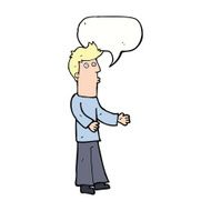 cartoon man explaining with speech bubble N17