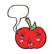 cartoon apple with face speech bubble N18