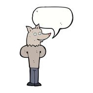 cartoon wolf man with speech bubble N38