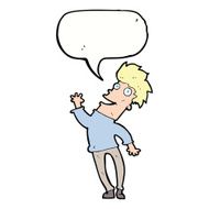cartoon happy man with speech bubble N400