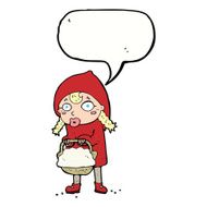 little red riding hood cartoon with speech bubble N9