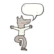 cartoon wolf man with speech bubble N39