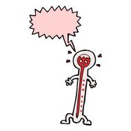 cartoon hot thermometer with speech bubble N8
