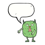 funny cartoon monster with speech bubble N25