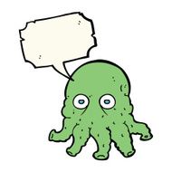 cartoon alien squid face with speech bubble N27