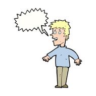Cartoon happy boy with speech bubble N201