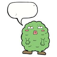 funny cartoon monster with speech bubble N26