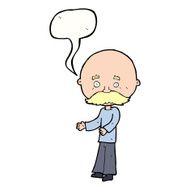 cartoon man with mustache speech bubble N77