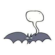 cartoon vampire bat with speech bubble N10