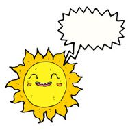 cartoon happy sun with speech bubble N9