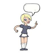cartoon waitress taking order with speech bubble N17