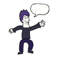 cartoon vampire with speech bubble N108