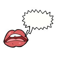 open mouth cartoon symbol with speech bubble