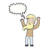 cartoon excited man with beard speech bubble N9