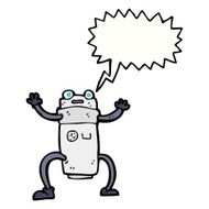 cartoon robot with speech bubble N164