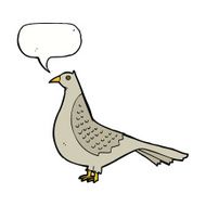 cartoon bird with speech bubble N251