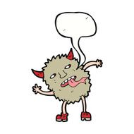 funny cartoon monster with speech bubble N27