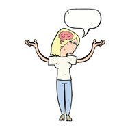 cartoon intelligent woman with speech bubble N17
