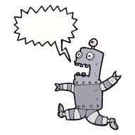 cartoon terrified robot with speech bubble N9