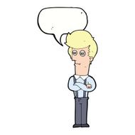 cartoon annoyed man with speech bubble N68