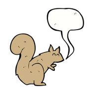 cartoon squirrel with speech bubble N12