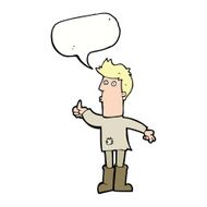 cartoon poor man with speech bubble N9