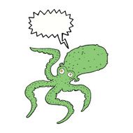 cartoon octopus with speech bubble N26
