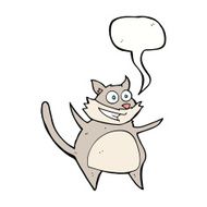 funny cartoon cat with speech bubble N9