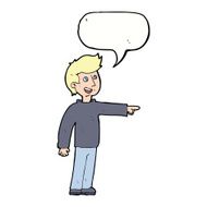 cartoon happy man pointing and laughing with speech bubble N8