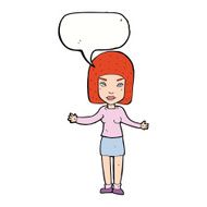 cartoon annoyed woman with speech bubble N159