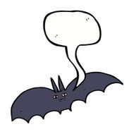 cartoon vampire bat with speech bubble N11