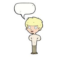 Cartoon happy boy with speech bubble N202