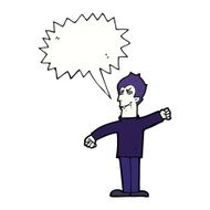 cartoon vampire man with speech bubble N102