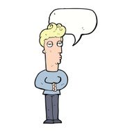 cartoon jaded man with speech bubble N14