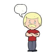 cartoon manly mustache man with speech bubble N9